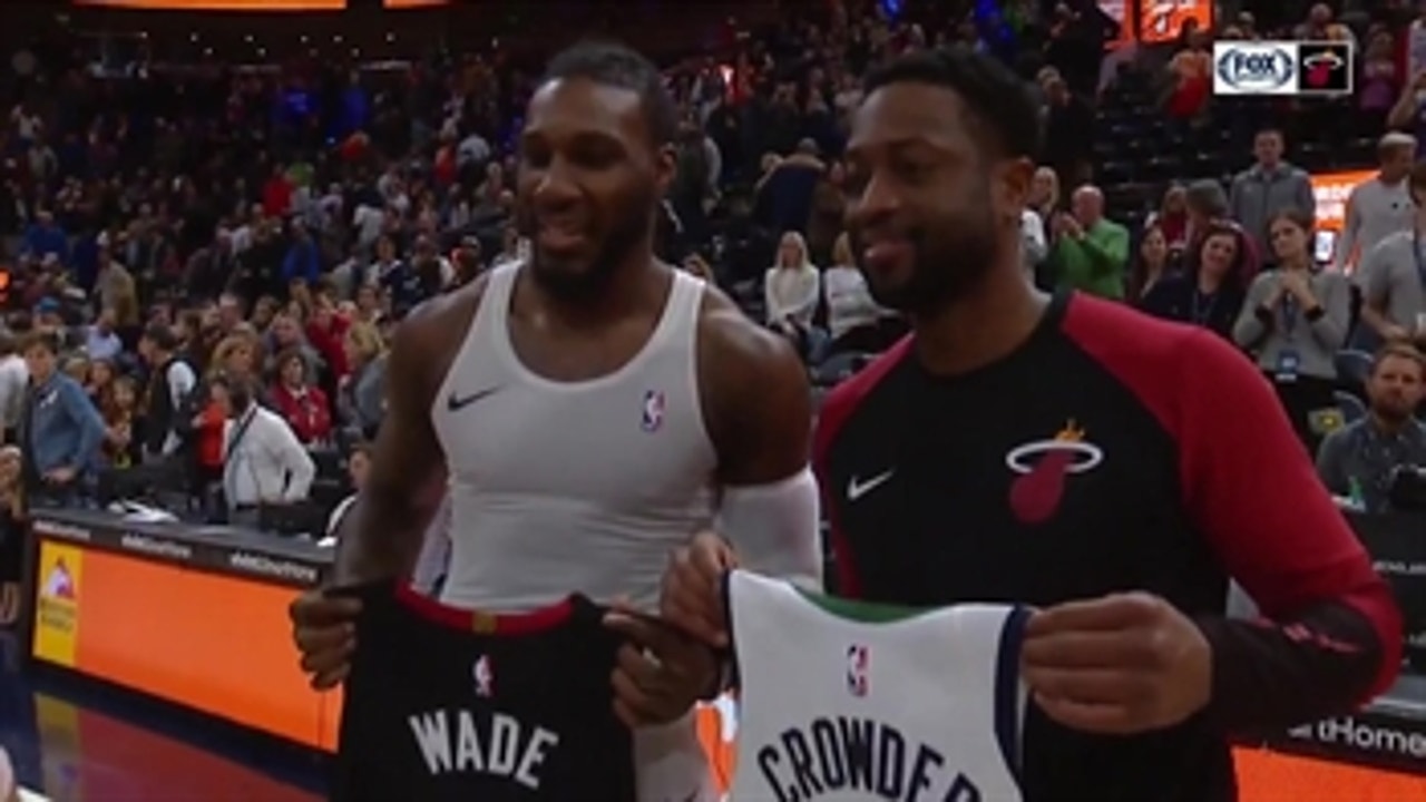 Dwyane Wade, Jae Crowder exchange jerseys after Heat-Jazz game
