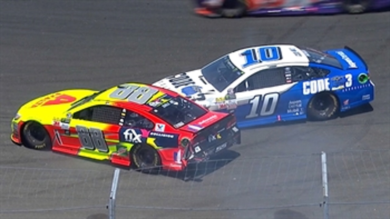 Danica Patrick Collides With a Spinning Dale Earnhardt Jr. | 2017 SONOMA | FOX NASCAR