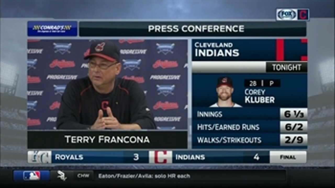 Terry Francona praises Corey Kluber after another quality start: 'He's the same guy every five days'