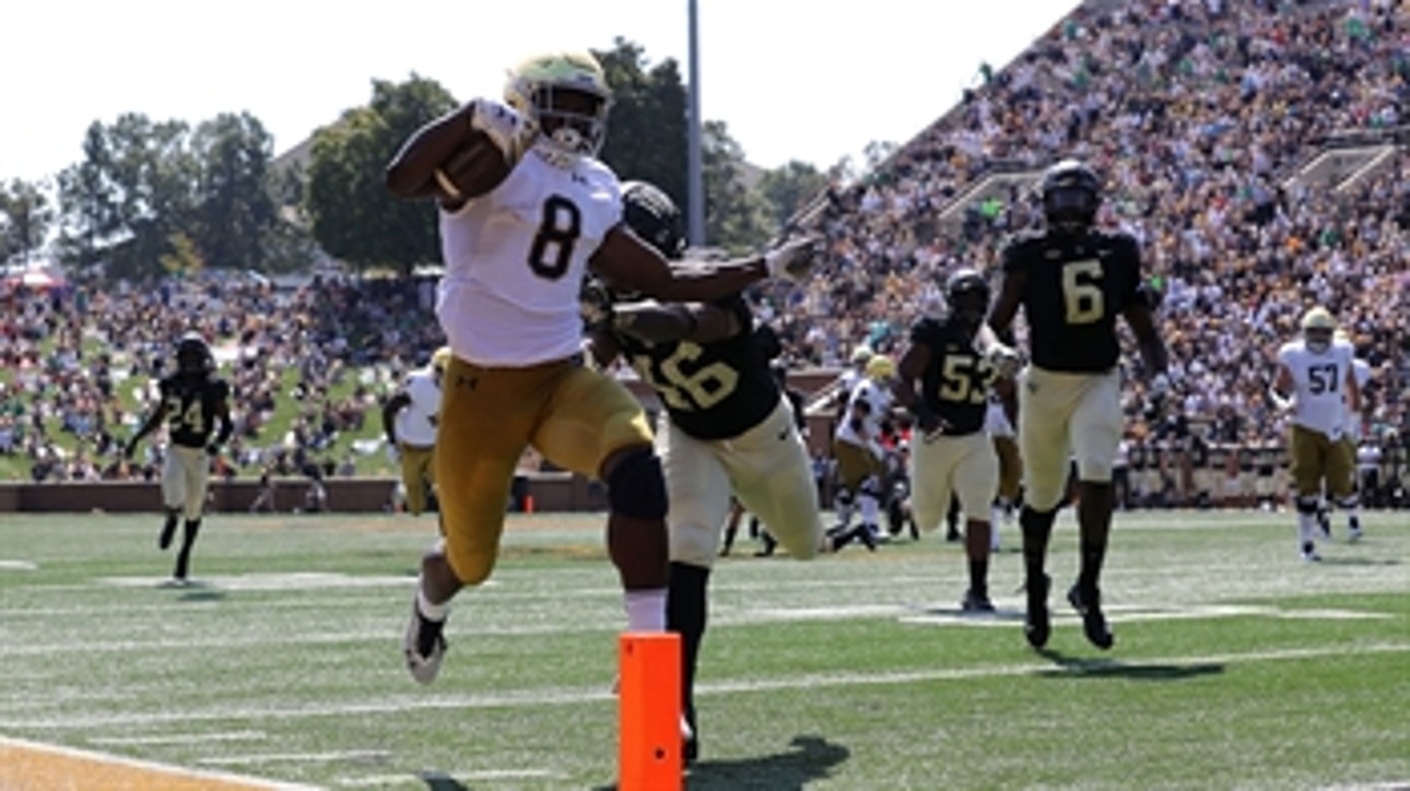 Notre Dame crushes Wake Forest 56-27 -- and yes, Wake lined up without a kicker