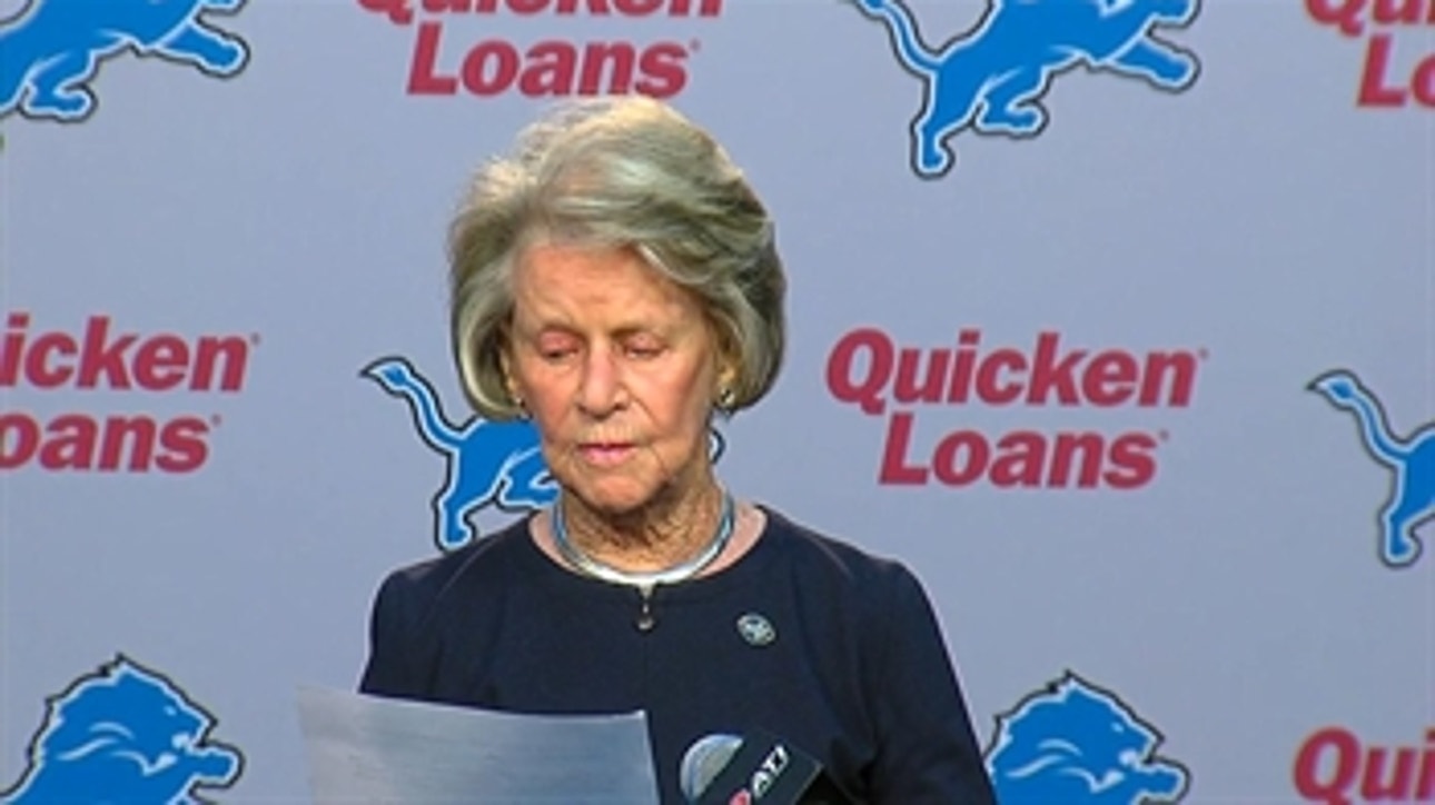 Lions owner Martha Ford addresses firing of GM and team president
