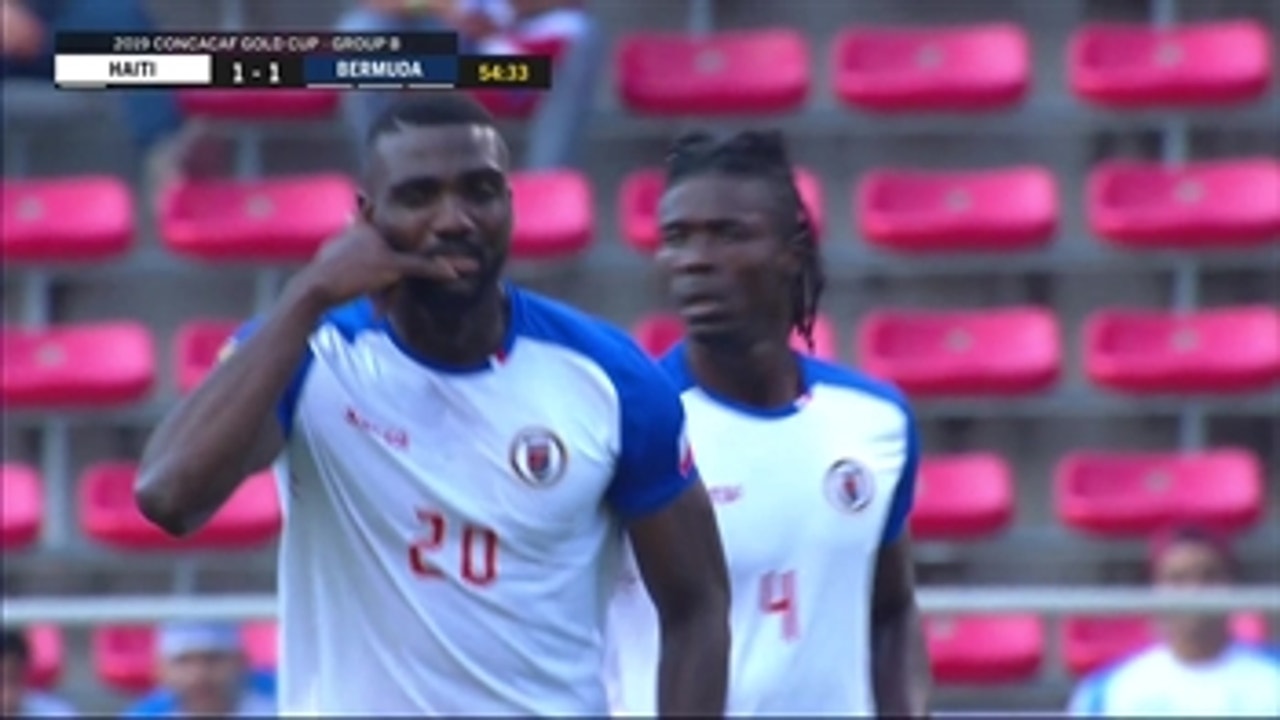 Haiti fakes confusion on set play, nets header equalizer vs. Bermuda