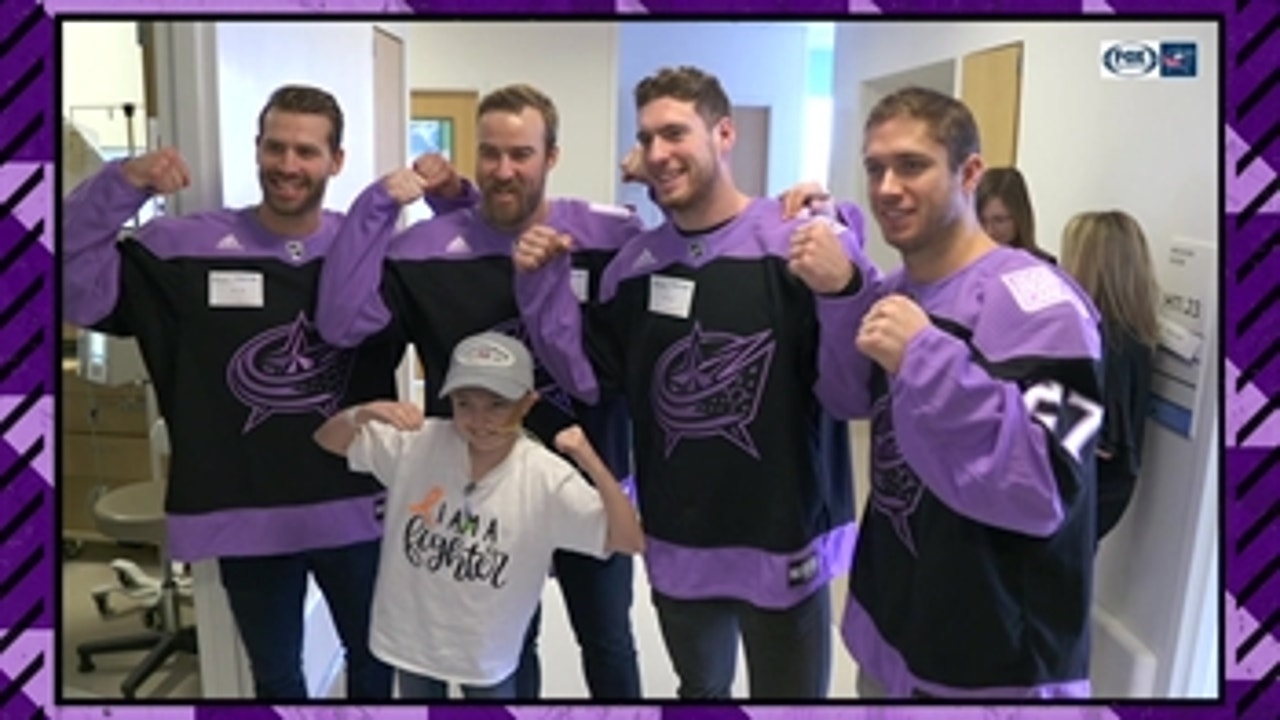 Blue Jackets players meet some true heroes at Nationwide Children's Hospital