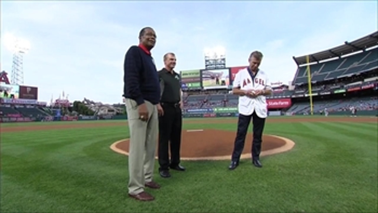 Angels Live: Rod Carew takes part in first pitch ceremony at The Big A