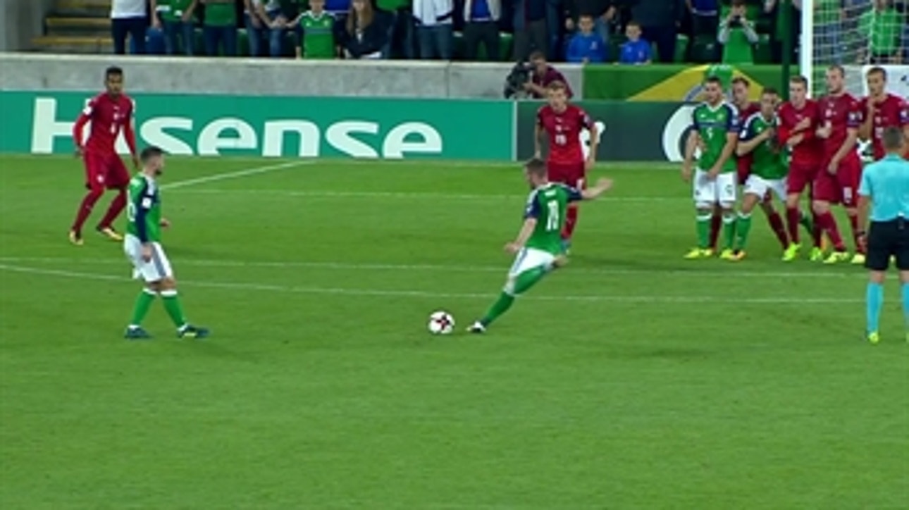 Chris Brunt nets free kick goal vs. Czech Republic ' 2017 UEFA World Cup Qualifying Highlights