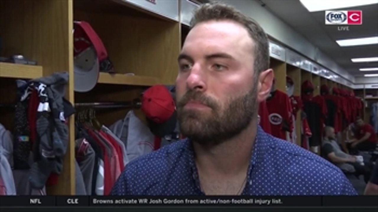 Curt Casali credits teammate Scooter Gennett for helping with his defensive positioning at first base