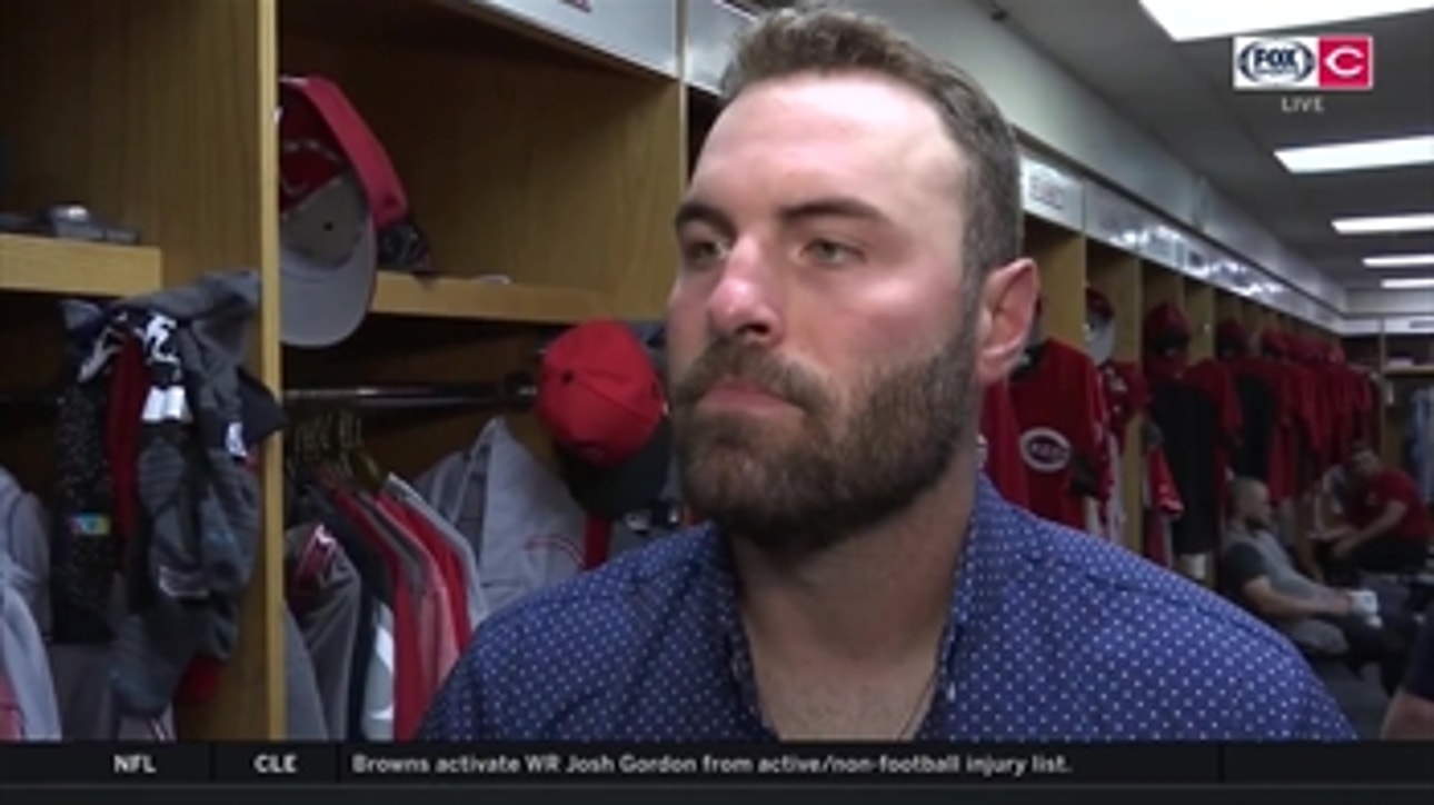 Curt Casali credits teammate Scooter Gennett for helping with his defensive positioning at first base