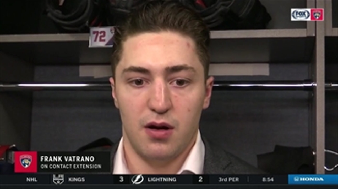 Panthers forward Frank Vatrano shares his thoughts on his new 3-year contract extension