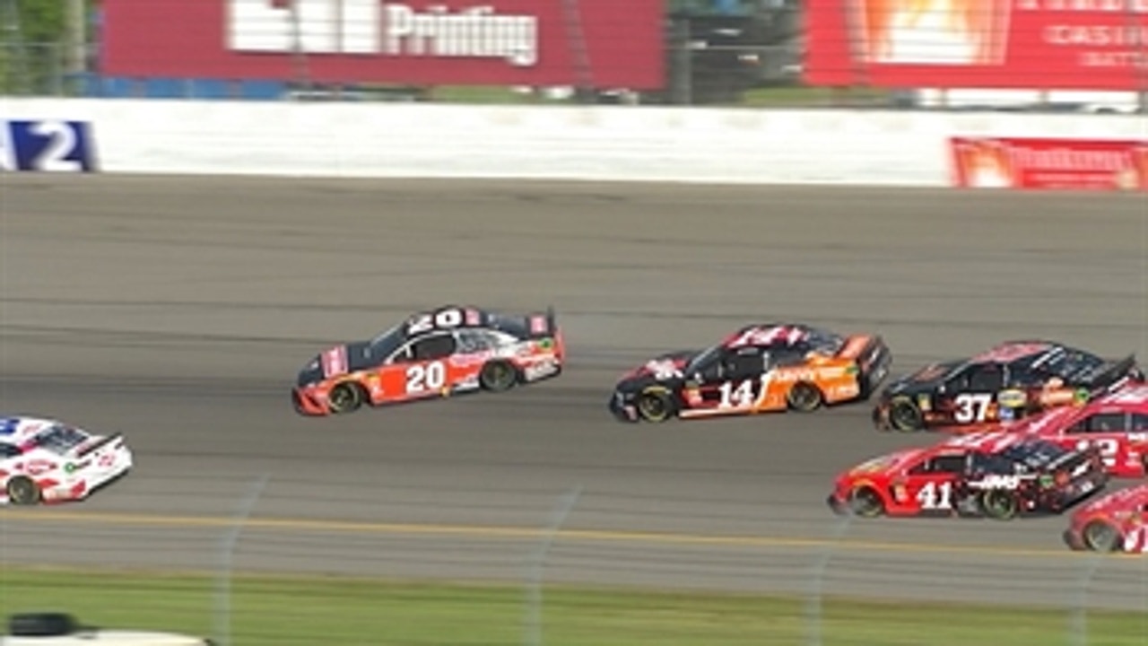 Clint Bowyer hits the wall early in the final stage