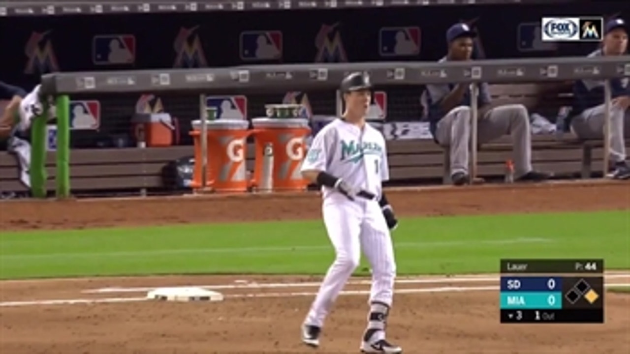 WATCH: Brian Anderson has 3-hit game to open Marlins' 25th anniversary