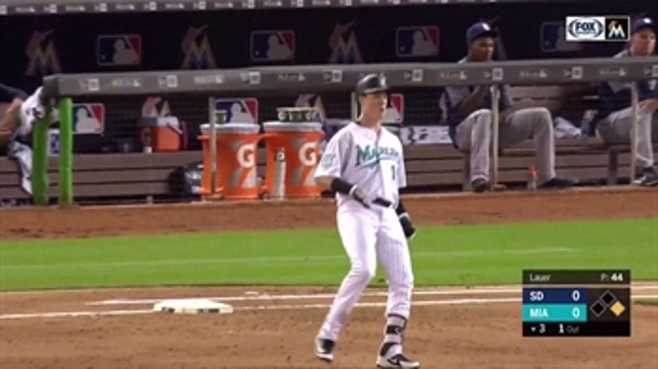WATCH: Brian Anderson has 3-hit game to open Marlins' 25th anniversary
