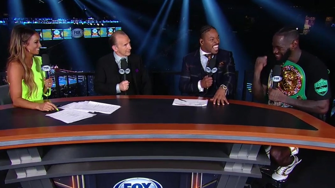 Deontay Wilder joins the PBC on FOX set after tying Muhammad Ali with 10 title defenses