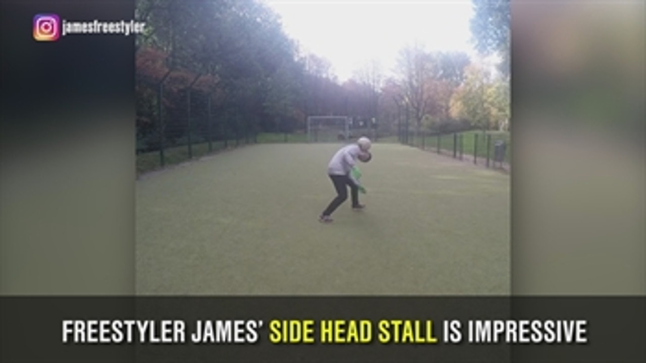 Check out this head stall trick from soccer freestyler