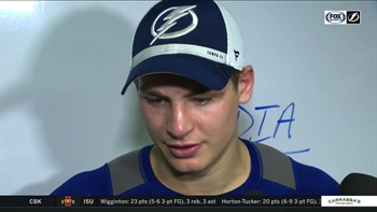 Yanni Gourde on creating traffic, how Lightning broke through with 3 goals in 3rd period vs. Canadiens