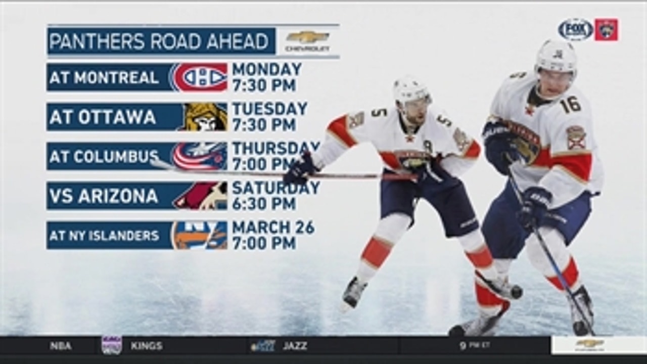 Panthers play three road games over next four days