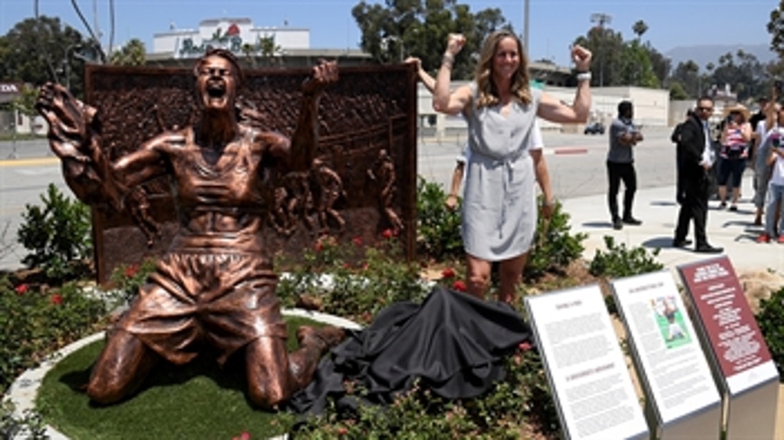 Brandi Chastain's iconic Women's World Cup celebration commemorated with statue
