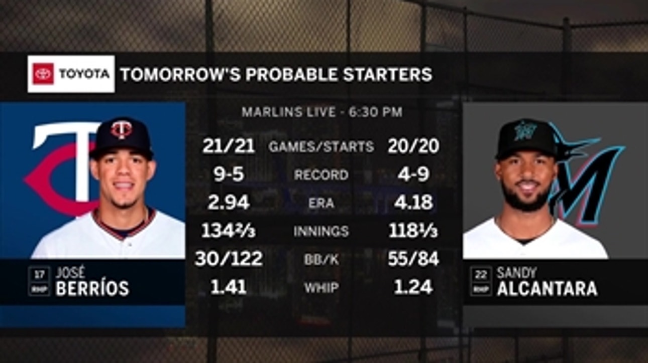 Marlins look to get bats going in Game 2 against Twins