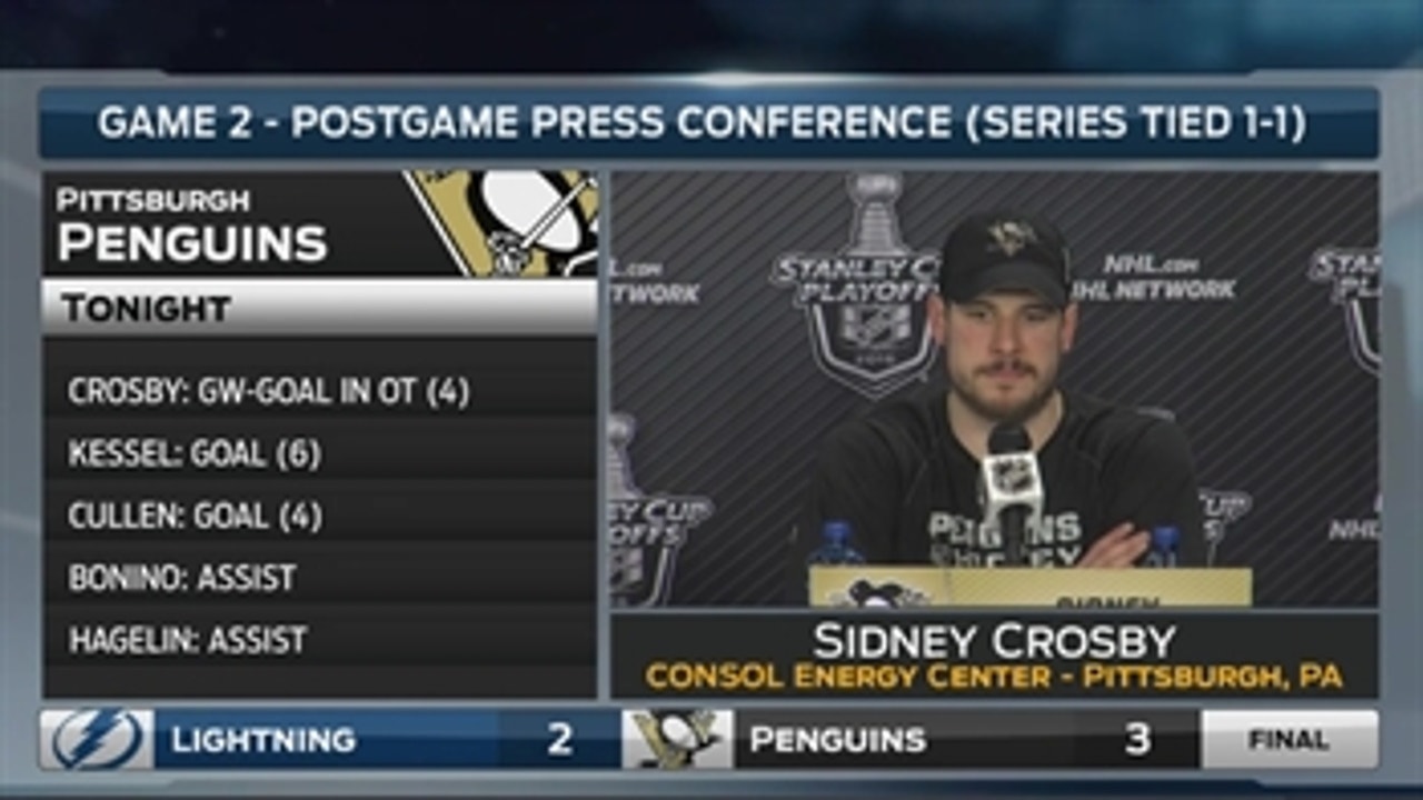 Sidney Crosby on Penguins' mindset in Game 2