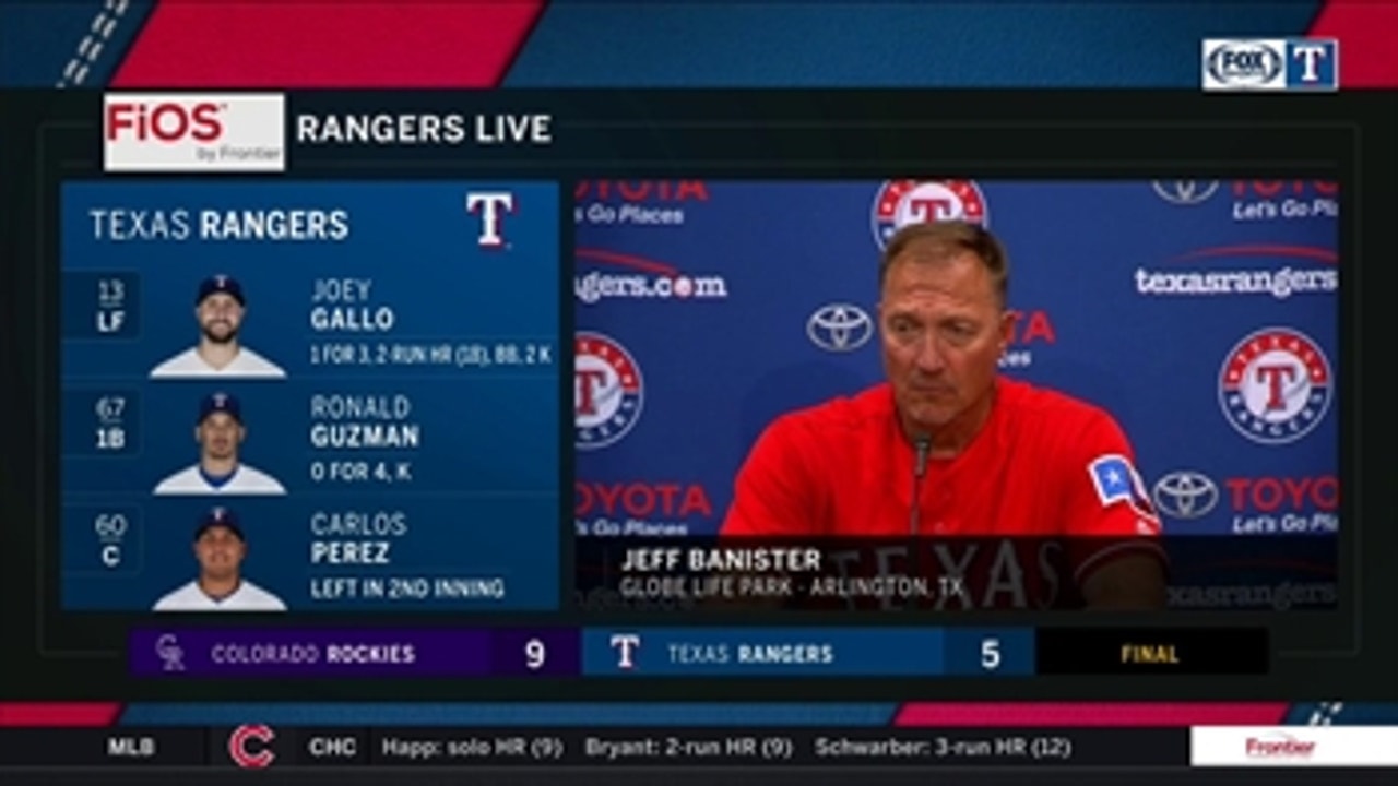 Jeff Banister on 5-Run 1st Inning, loss to Rockies