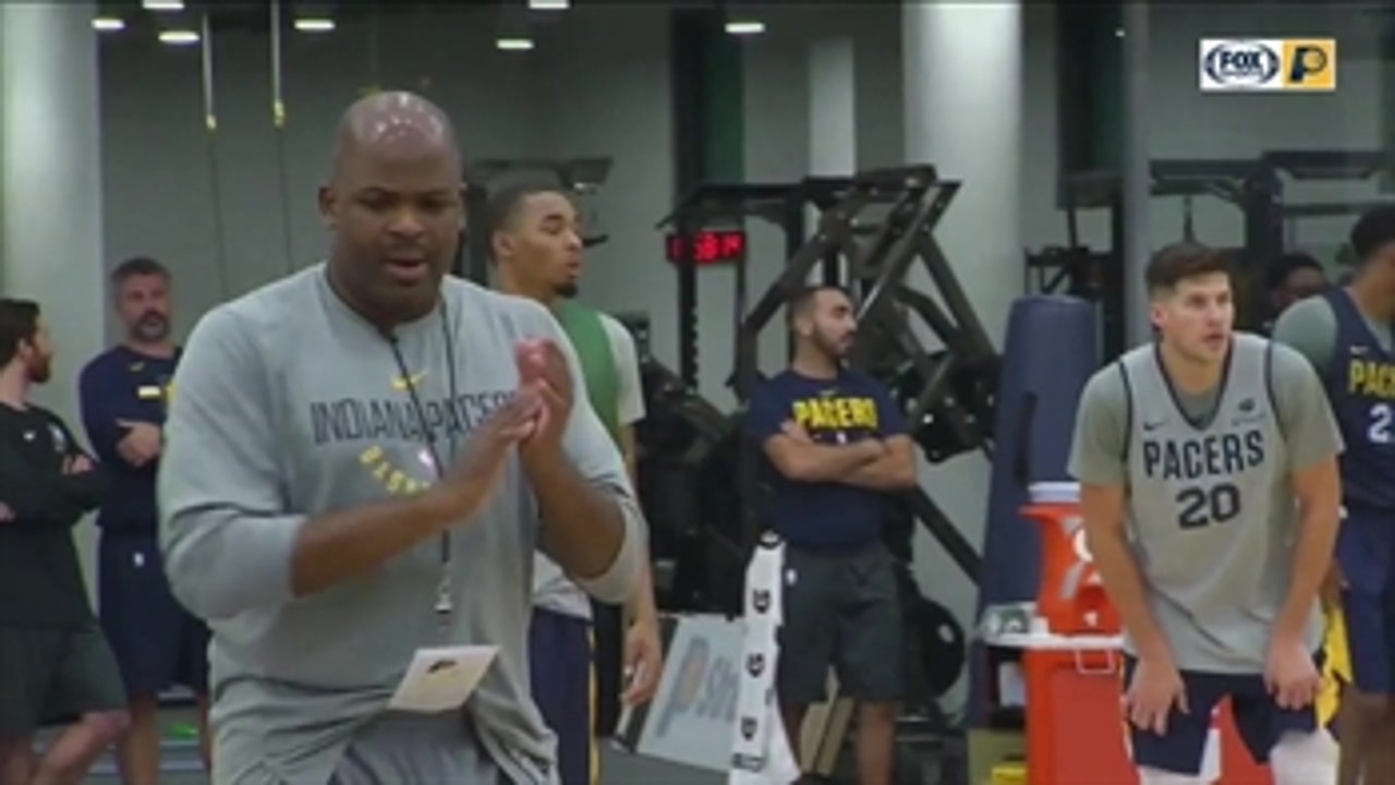 Coach Nate McMillan mic'd up at Pacers practice