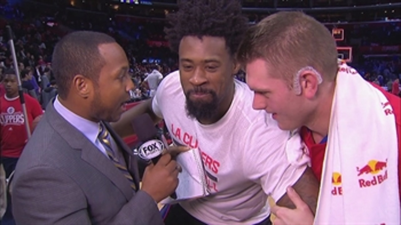 DeAndre Jordan, Cole Aldrich all smiles after Clippers' rout of 76ers