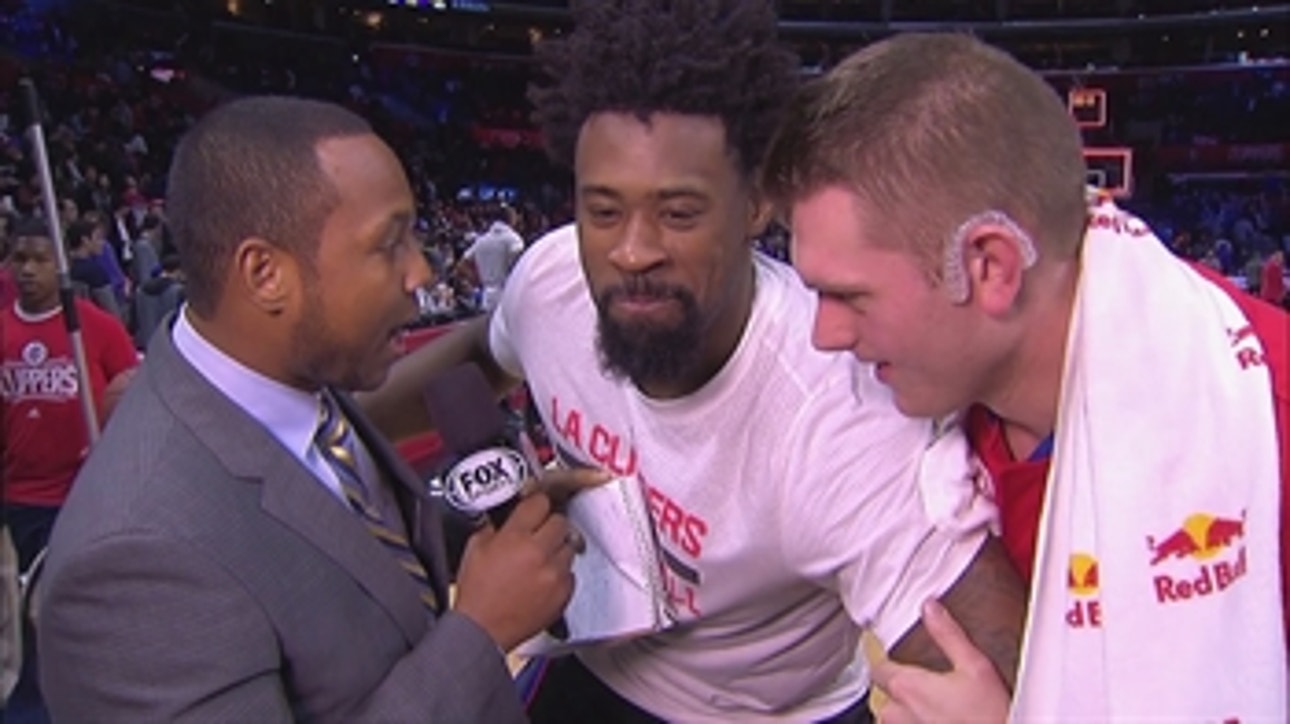 DeAndre Jordan, Cole Aldrich all smiles after Clippers' rout of 76ers