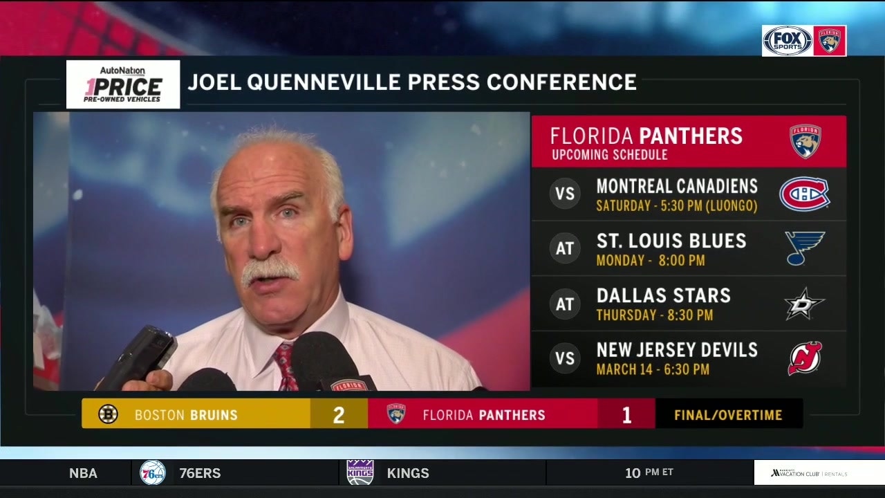 Coach Q breaks down Panthers' OT loss to 1st-place Boston