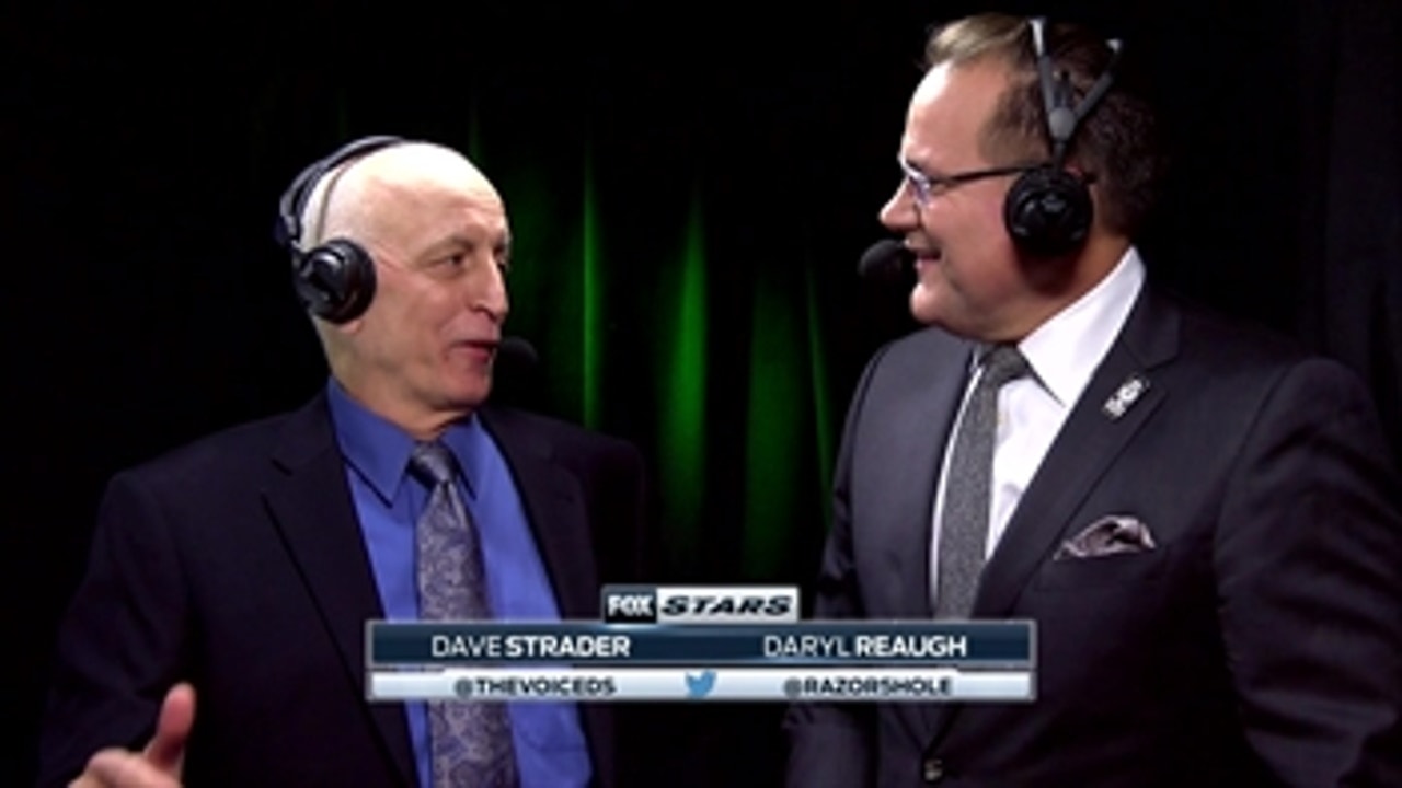 Dave and Razor in the booth before 2nd period