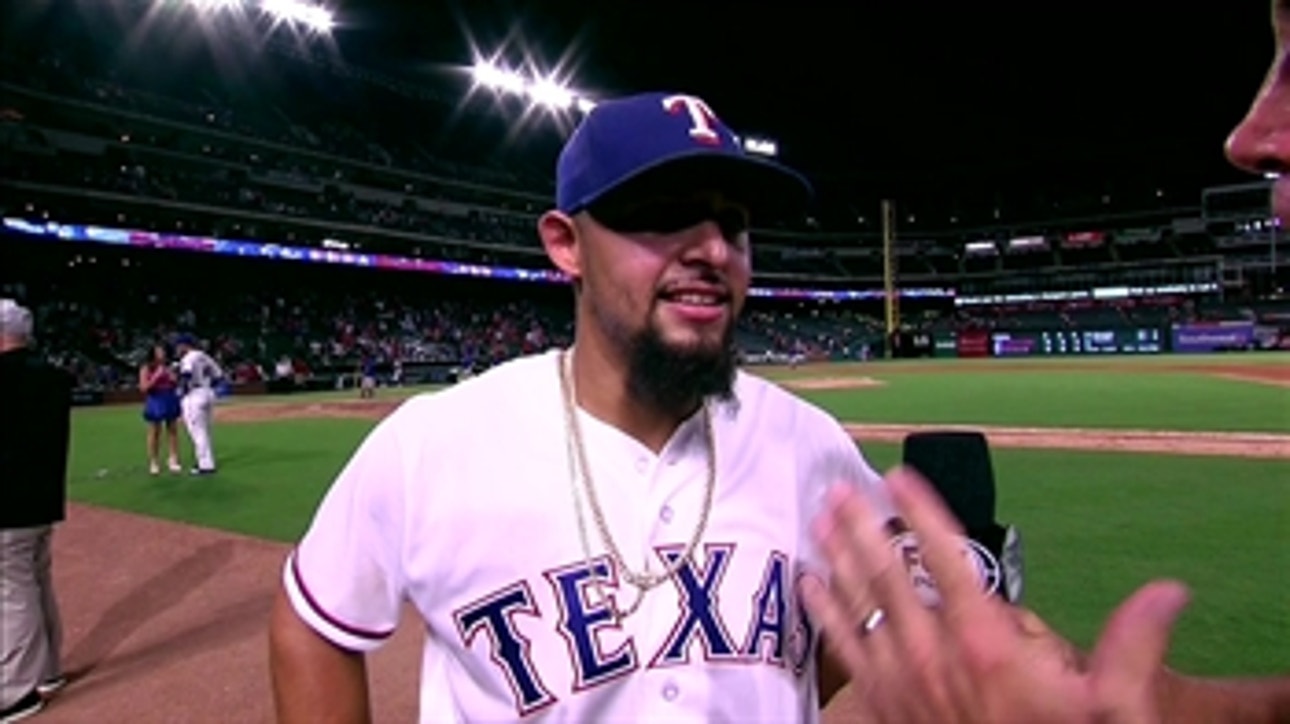 Rougned Odor on his home run, shutting out Cleveland