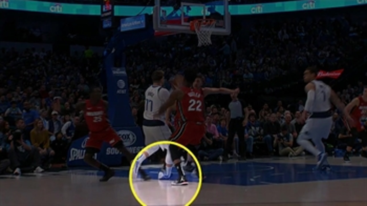 Luka Doncic leaves game against Heat with ankle injury