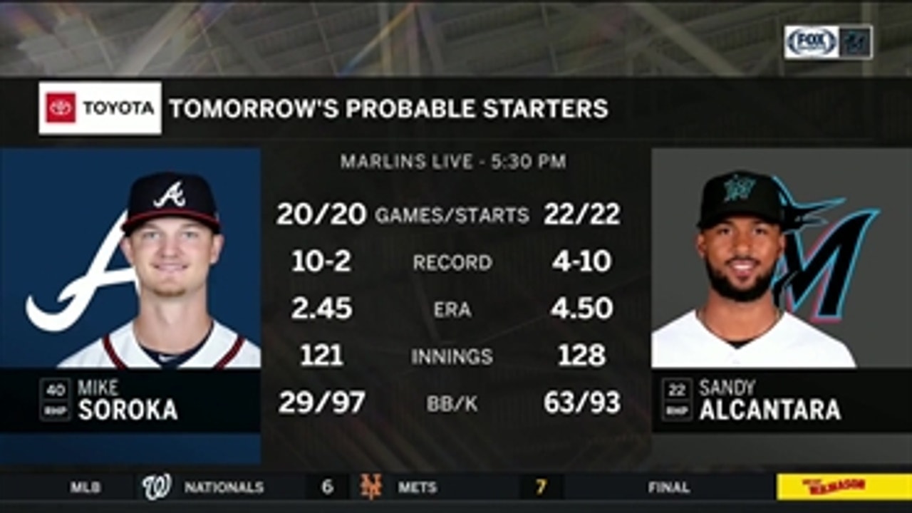 Sandy Alcántara, Marlins look to bounce back in Game 3 against Braves