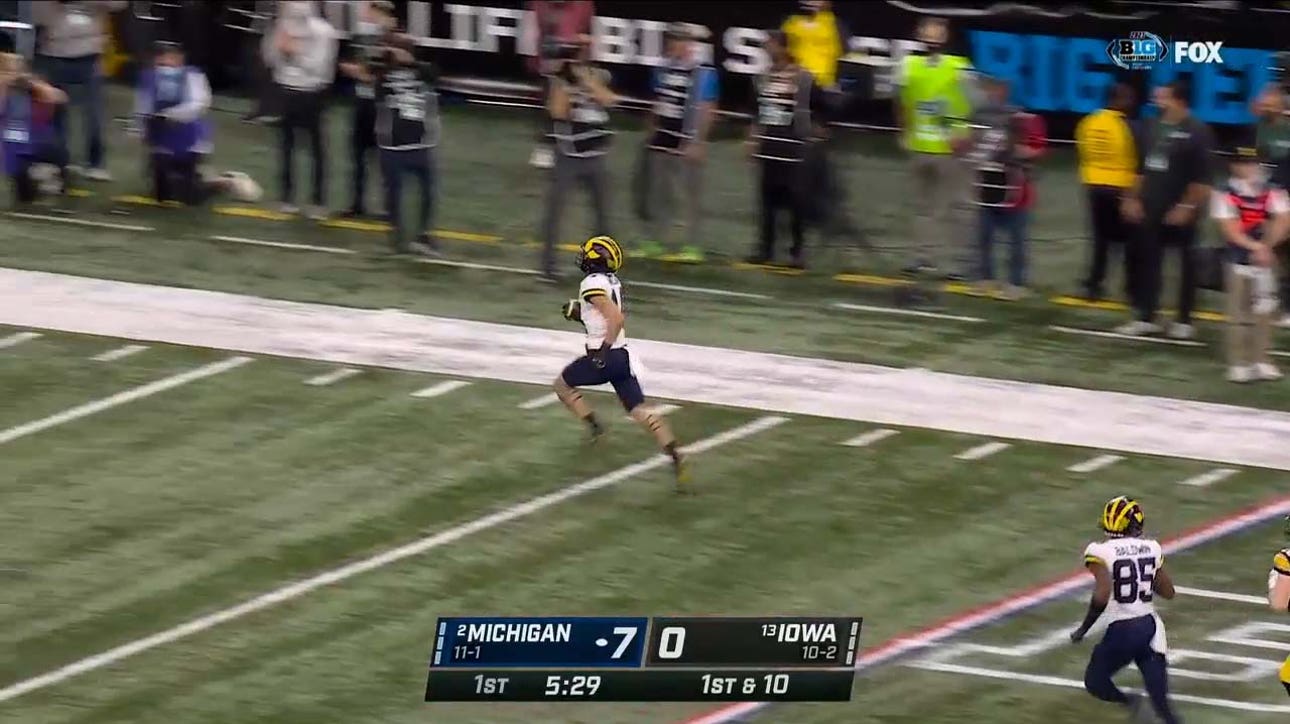 Roman Wilson scores an 80-yard touchdown off Michigan's trick play, leads Iowa, 14-0