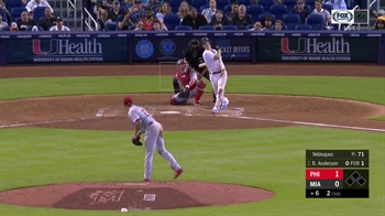 WATCH: Marlins' Brian Anderson hits his 2nd home run of the year to tie the game
