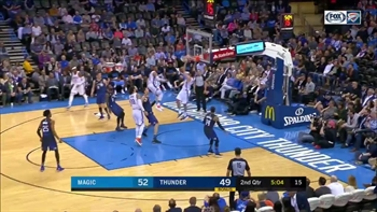WATCH: Westbrook, Abrines connect on Ally-Oop in 2nd quarter vs. Magic