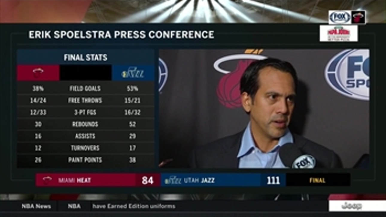 Erik Spoelstra credits Jazz's play but says Heat's performance in blowout loss is 'not acceptable'