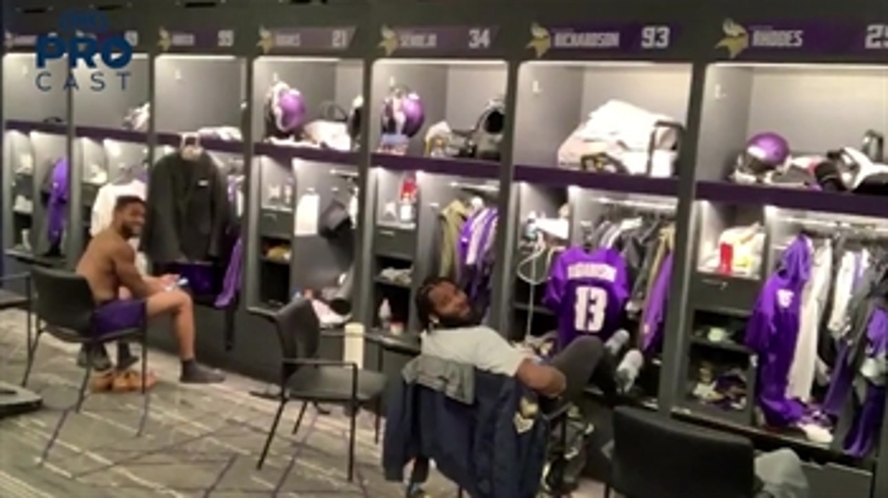 Go inside the Vikings locker room before their matchup against Tom Brady and the Patriots