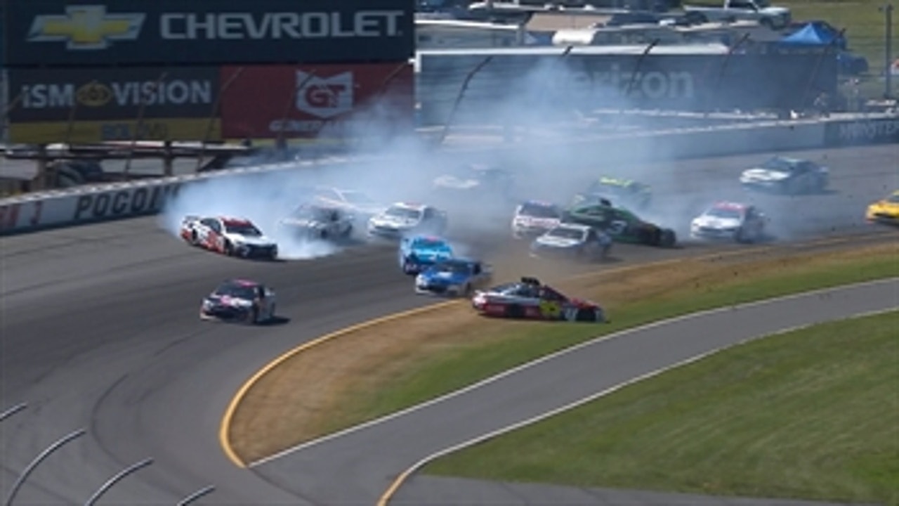 Matt Kenseth spins on lap one, sets off multi-car wreck | 2017 POCONO