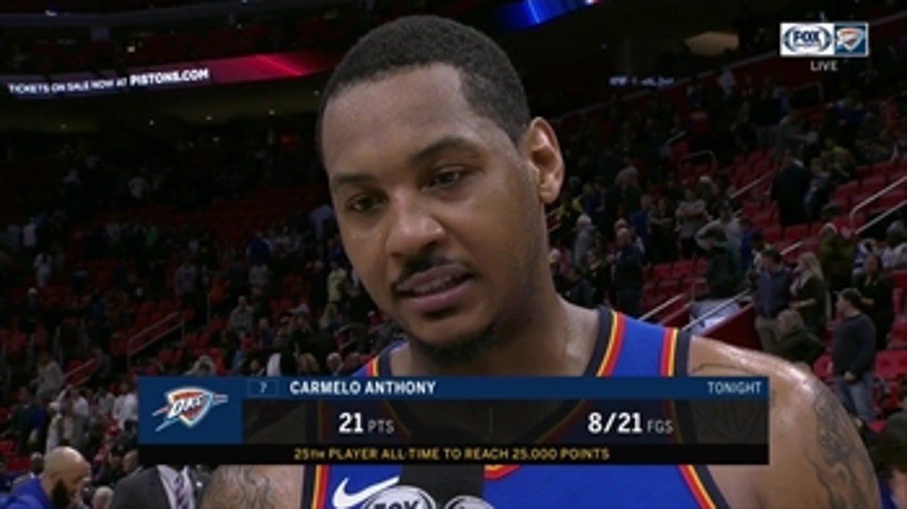 Carmelo Anthony: 'I never dreamt of having 25,000 points'