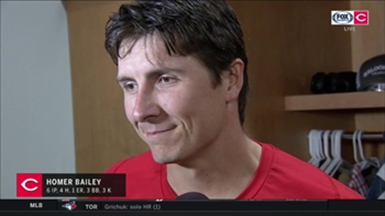 Homer Bailey jokes that he didn't feel in control until after he was done