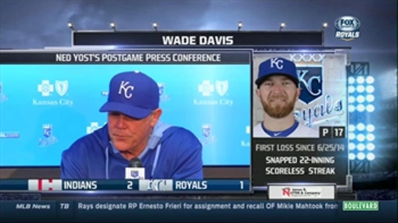 Yost talks after Royals' 2-1 loss to Cleveland