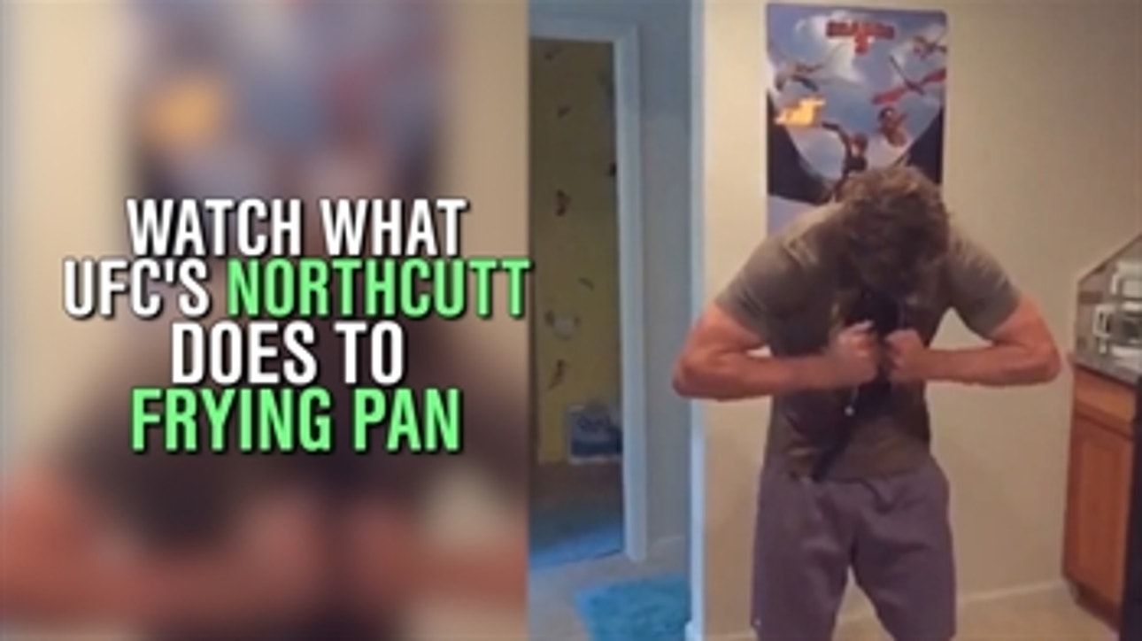 UFC fighter rolls up frying pan like it's nothing