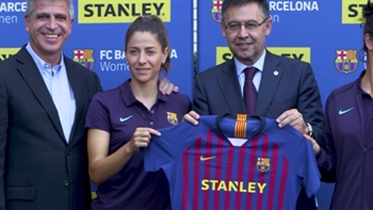 The Barcelona women's team has its first official jersey sponsor