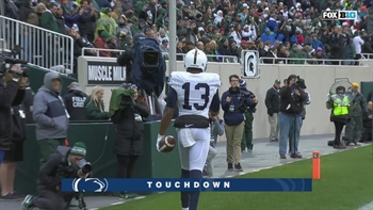 Trace McSorley finds Saeed Blacknall in the endzone for the 27 yard TD reception, PSU up 14-7.