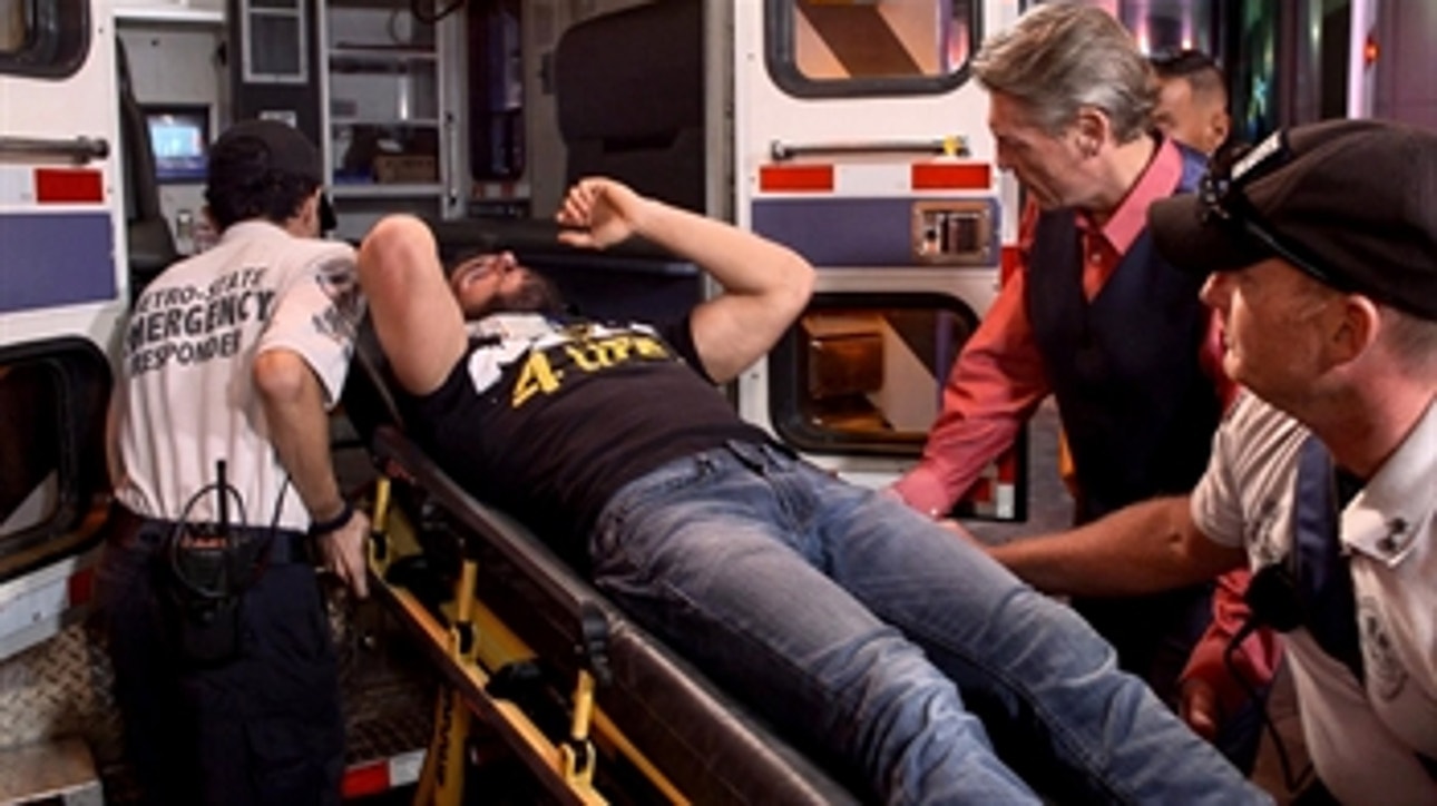 Johnny Gargano is loaded into an ambulance after Finn Bálor's attack: WWE.com Exclusive, Oct. 23, 2019