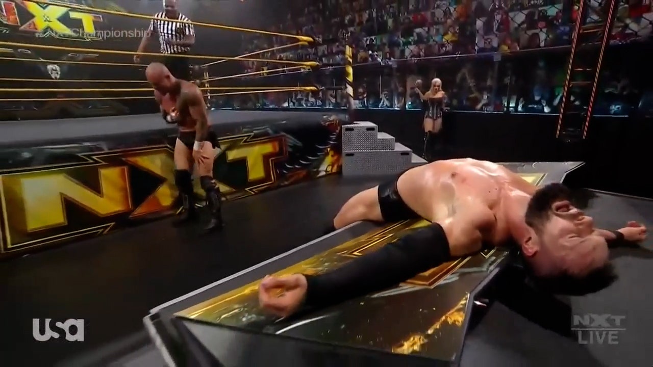 Karrion Kross chokes out Finn Balor to retain the NXT Title