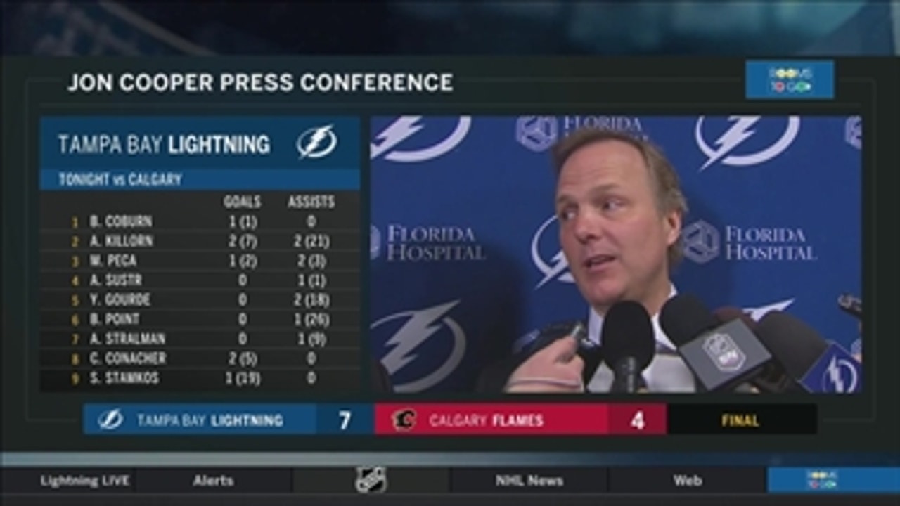 Jon Cooper would have liked to see better defensive play in 3rd period