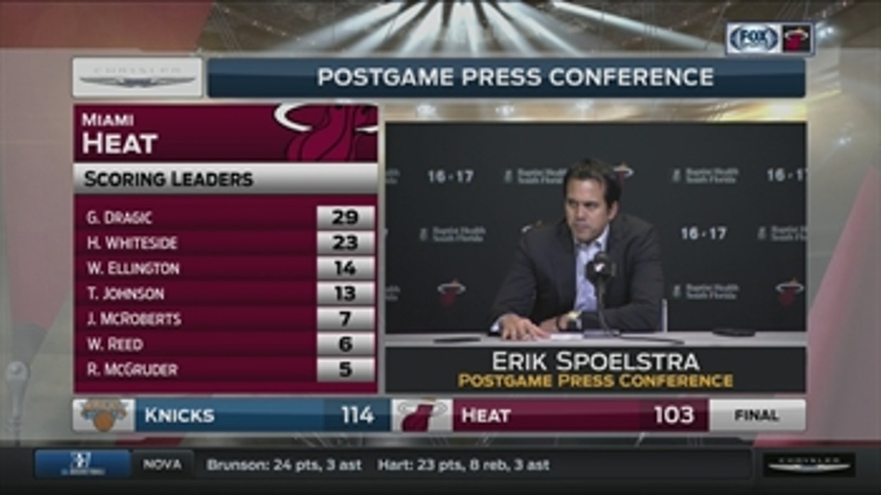 Heat coach Erik Spoelstra: 'We haven't been beat up on the glass like that'