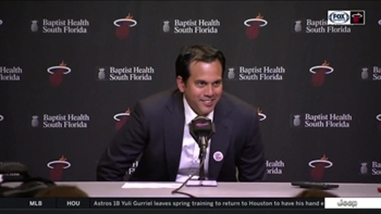 Erik Spoelstra holds court after Heat's thrilling win over 76ers