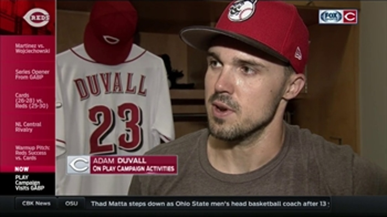 Adam Duvall & Cincinnati Reds participate in National PLAY Campaign at GABP