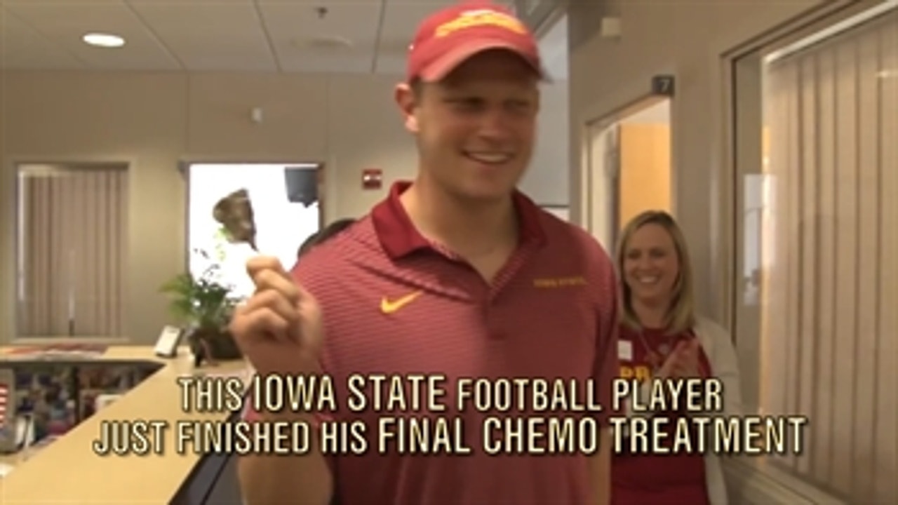 College football player gets cool surprise after final round of chemotherapy